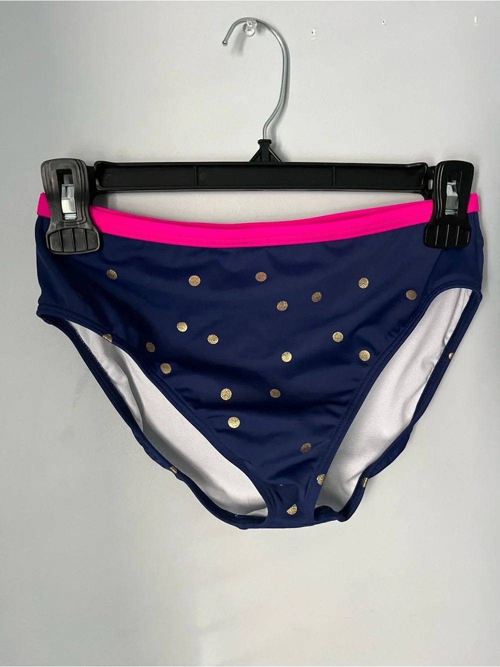Boden Mini Girls’ Navy Blue Gold Polka Dot Tankini Swim Set Size 13-14 Y
